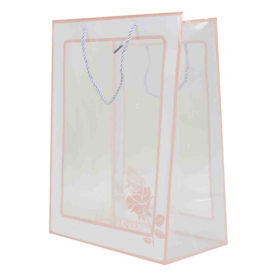 Set 10 pungi transparente pentru flori, culoare roz, 35X25X15 cm, B.S.P. / CD5051_2