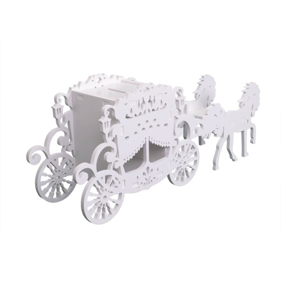 Cutie de dar pentru evenimente, forma de trasura, 68x17x25cm / CD5056