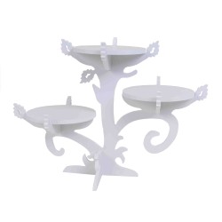 Suport candy bar, cu 3 etajere, culoare alb, 30x45 cm, B.S.P. / CD5065