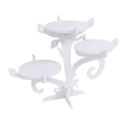 Suport candy bar, cu 3 etajere, culoare alb, 30x45 cm, B.S.P. / CD5065