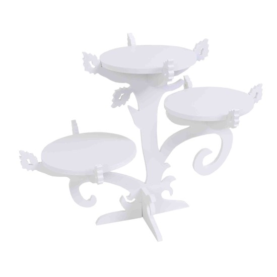 Suport candy bar, cu 3 etajere, culoare alb, 30x45 cm, B.S.P. / CD5065