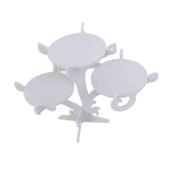 Suport candy bar, cu 3 etajere, culoare alb, 30x45 cm, B.S.P. / CD5065