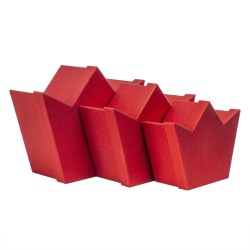 Set 3 cutii cu forma coronita, rosu / CD5075_rosu
