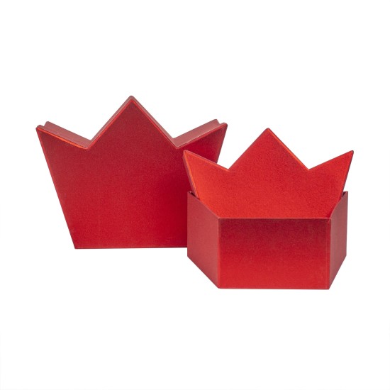 Set 3 cutii cu forma coronita, rosu / CD5075_rosu