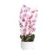 Orhidee cu aspect natural in ghiveci ceramic alb, diametru 22cm, H 70 cm / SL257_RP