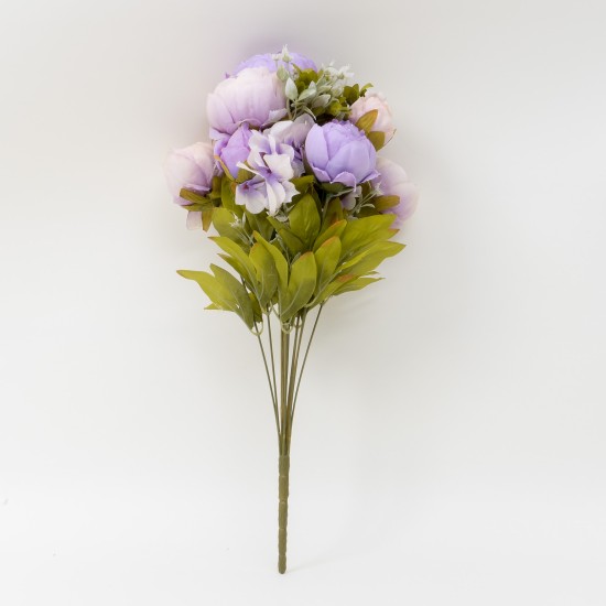 Buchet bujor artificial, 12 fire, culoare mov, 50x12 cm, B.S.P. / CD533_1