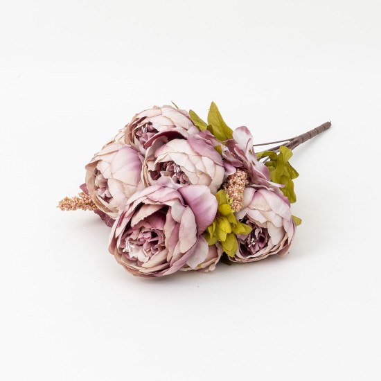 Buchet bujor artificial, 12 fire, culoare degrade, 50x12 cm, B.S.P. / CD533_3