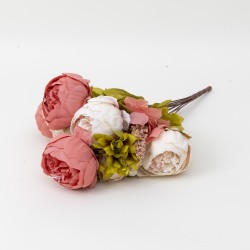 Buchet bujor artificial, 12 fire, culoare roz, 50x12 cm, B.S.P. / CD533_5