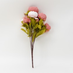 Buchet bujor artificial, 12 fire, culoare roz, 50x12 cm, B.S.P. / CD533_5