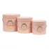 Set 3 cutii cu forma cilindrica si model, culoare roz / CD741_roz