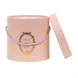 Set 3 cutii cu forma cilindrica si model, culoare roz / CD741_roz