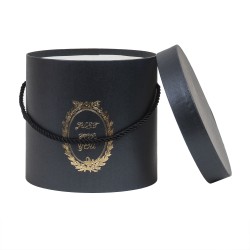 Set 3 cutii cu forma cilindrica si model, culoare negru / CD741_negru