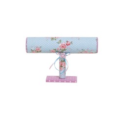 Suport de expunere bratari si ceasuri, cu forma cilindrica, bleumarin cu flori / CD895_Bleu