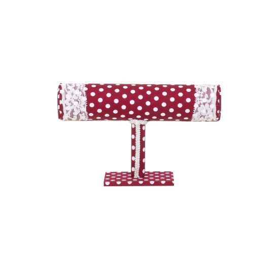 Suport de expunere bratari si ceasuri, cu forma cilindrica, rosu cu alb / CD895_Rosu