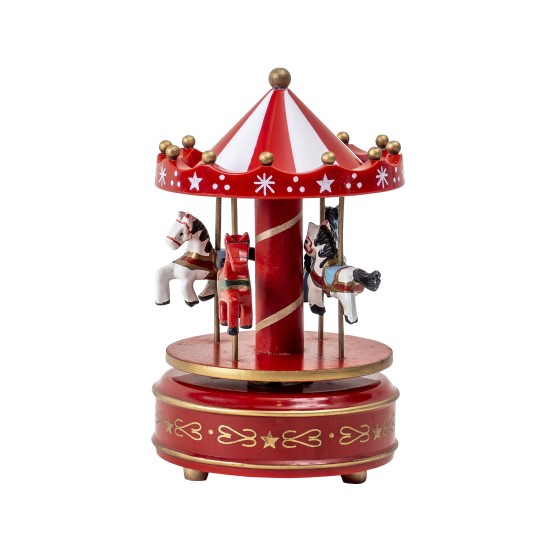 Carusel muzical, rosu/alb, rotativ, 10 x18 cm / SL233_3