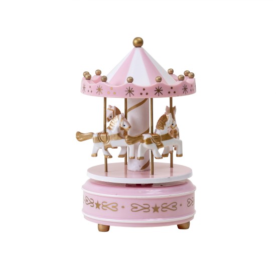 Carusel muzical, roz, rotativ, 10 x18 cm / SL233_4