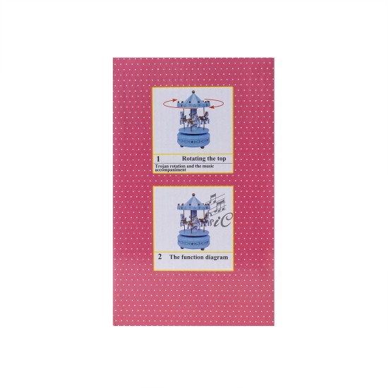 Carusel muzical, rosu/alb, rotativ, 10 x18 cm / SL233_3