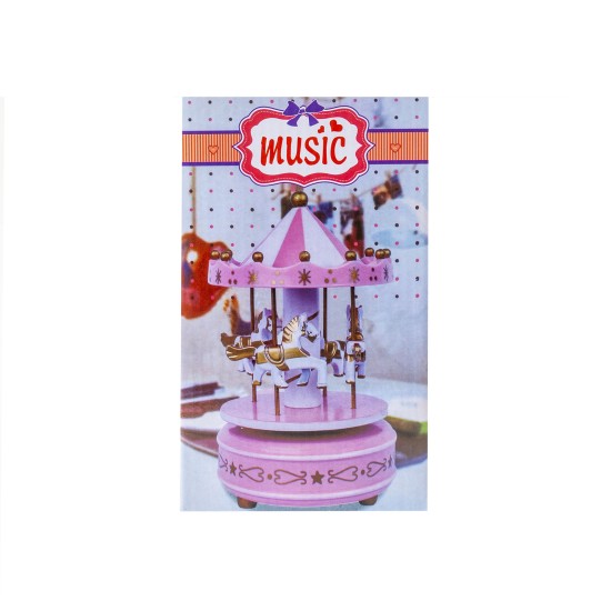 Carusel muzical, rosu/alb, rotativ, 10 x18 cm / SL233_3
