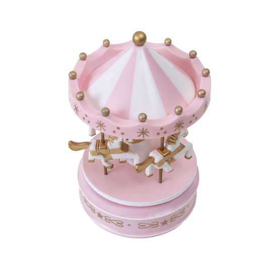 Carusel muzical, roz, rotativ, 10 x18 cm / SL233_4