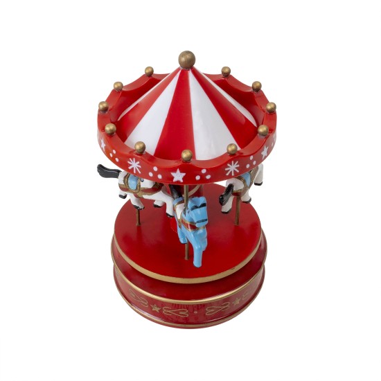Carusel muzical, rosu/alb, rotativ, 10 x18 cm / SL233_3