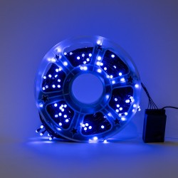 Instalatie de craciun, culoare albastru, pentru interior / exterior, 50m, 8 jocuri de lumini, fir negru, B.S.P. / SL296