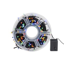 Instalatie de craciun, multicolor, pentru interior / exterior, 50m, 8 jocuri de lumini, fir negru, B.S.P. / SL295