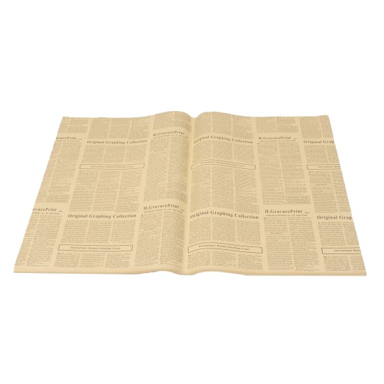 Ambalaj ziar, 50/set, model scris mic, culoare negru, B.S.P. / SL004_NG