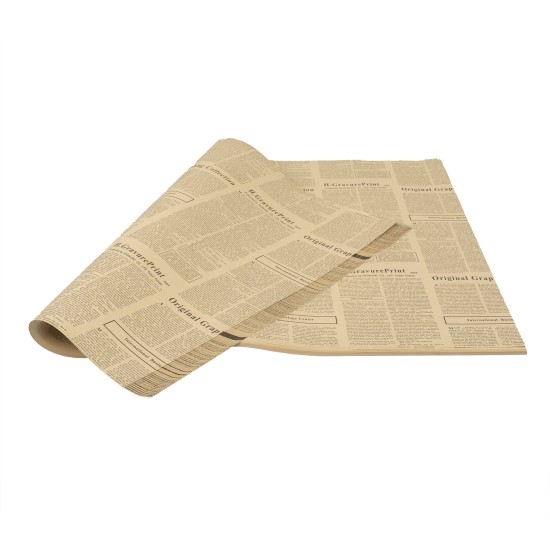 Ambalaj ziar, 50/set, model scris mic, culoare negru, B.S.P. / SL004_NG