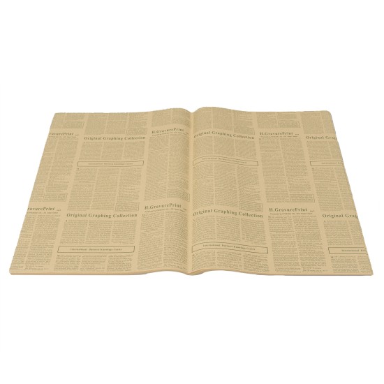 Ambalaj ziar, 50/set, model scris mic, culoare verde, B.S.P. / SL004_VD