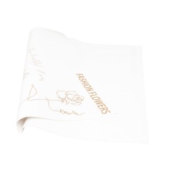 Folie celofan, 20/set model fashion, culoare alb cu auriu, 58x58 cm, B.S.P. / SL027_AU