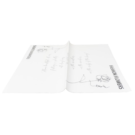 Folie celofan, 20/set model fashion, culoare alb cu negru, 58x58 cm, B.S.P. / SL027_A