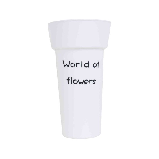 Vaza din plastic, culoare alb, H 35, B.S.P. / SL048_2