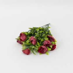 Buchet flori artiificiale, 5 fire, culoare rosu, H 30, B.S.P. / SL059_2