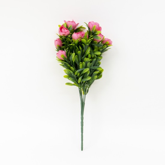 Buchet flori artiificiale, 5 fire, culoare roz inchis, H 30, B.S.P. / SL059_5