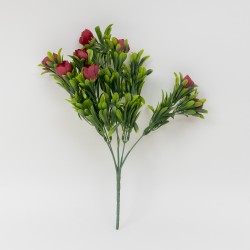 Buchet flori artiificiale, 5 fire, culoare rosu, H 30, B.S.P. / SL059_2