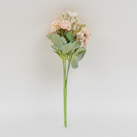 Buchet flori artificiale, culoare somon, H 30 cm, B.S.P. / SL061_4