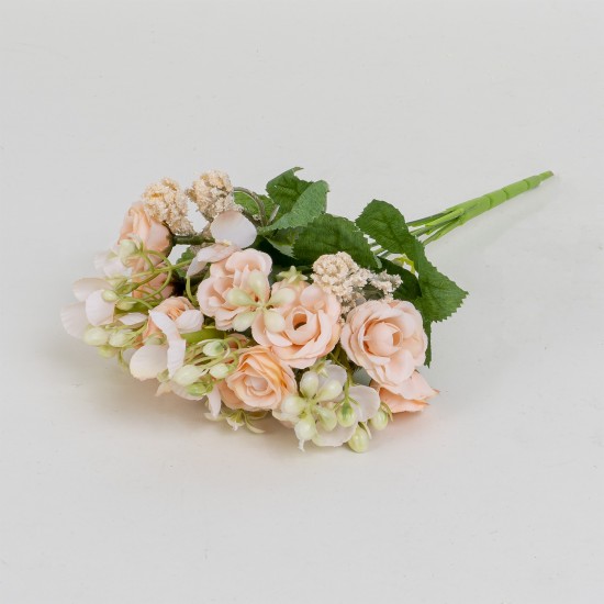 Buchet flori artificiale, culoare somon, H 30 cm, B.S.P. / SL061_4
