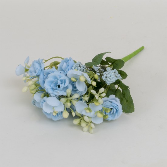 Buchet flori artificiale, culoare bleu, H 30 cm, B.S.P. / SL061_3