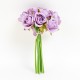 Buchet 12 trandafiri artificiali, culoare lila, H 25 cm, B.S.P. / SL065_1