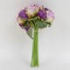 Buchet 12 trandafiri artificiali, culoare mov + roz, H 25 cm, B.S.P. / SL065_2
