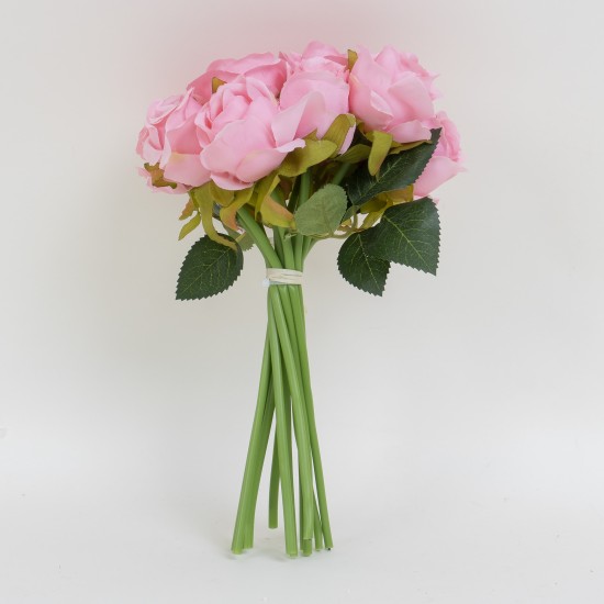 Buchet 12 trandafiri artificiali, culoare roz, H 25 cm, B.S.P. / SL065_3