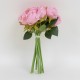 Buchet 12 trandafiri artificiali, culoare roz, H 25 cm, B.S.P. / SL065_3