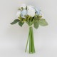 Buchet 12 trandafiri artificiali, culoare alb + bleu, H 25 cm, B.S.P. / SL065_4