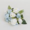 Buchet 12 trandafiri artificiali, culoare alb + bleu, H 25 cm, B.S.P. / SL065_4