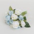 Buchet 12 trandafiri artificiali, culoare alb + bleu, H 25 cm, B.S.P. / SL065_4
