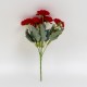 Buchet flori artificiale, 5 fire, culoare rosu, H 29 cm, B.S.P. / SL077_1
