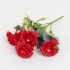 Buchet flori artificiale, 5 fire, culoare rosu, H 29 cm, B.S.P. / SL077_1