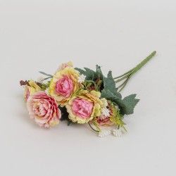 Buchet flori artificiale, 6 fire, 2 culori, H 30 cm, B.S.P. / SL079_4