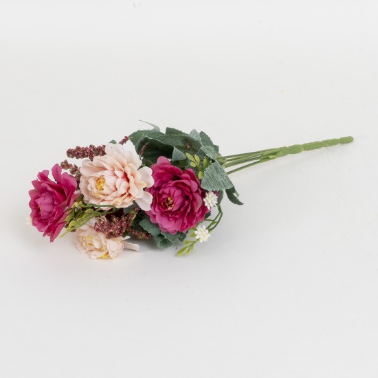 Buchet flori artificiale, 6 fire, 2 culori, H 30 cm, B.S.P. / SL079_3