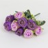 Buchet 10 trandafiri artificiali, culoare mov, H 30 cm, B.S.P. / SL081_1